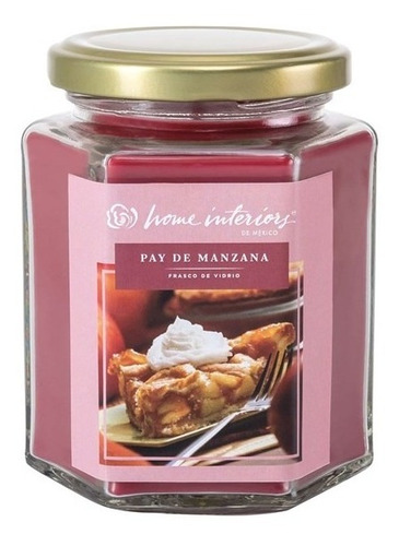 Vela Aroma Pay De Manzana Frasco Vidrio 50hrs Home Interiors