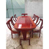 Comedor De Madera De Cedro Rojo 8 Sillas Sin Uso