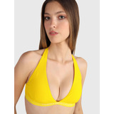 Parte Alta De Bikini Amarilla Con Logo Tommy Hilfiger Mujer