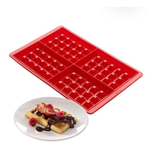 Molde Silicona Waffles Tableta Chocolate 12.5 Cm X 8.25 Cm