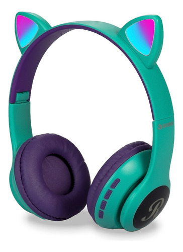 Auriculares Inalámbricos Bluetooth Suono 66suom-pk Orejas Gatito Infantil Color Verde