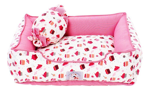 Cama Caminha Pet Cachorro Cupcake Bege G 75x63cm