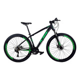 Bicicleta Aro 29 Ksw Xlt 100 - 27vel Alivio 1.0 + K7 + Trava Cor Preto/verde Tamanho Do Quadro 15