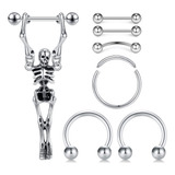 Bodyace Pendientes De Cartílago De Calavera Gótica Para Hall