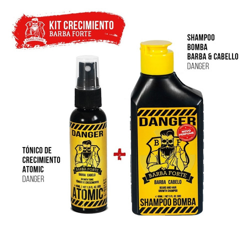 Kit De Crecimiento Barba Y Cabello Danger | Shampoo + Tónico