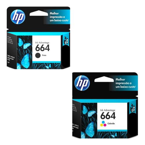 Kit Tinta Original Hp 664 Preto Impressora 2676 2136 1115