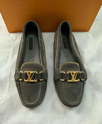 Mocasines Louis Vuitton Originales Mujer Gris