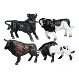Estatuilla Simulado Toro Animales Vaca, Paquete De 2 A 5 Uni