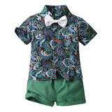 Camiseta Baby Suit Summer Wear, Camisa De Lapela De Manga Cu