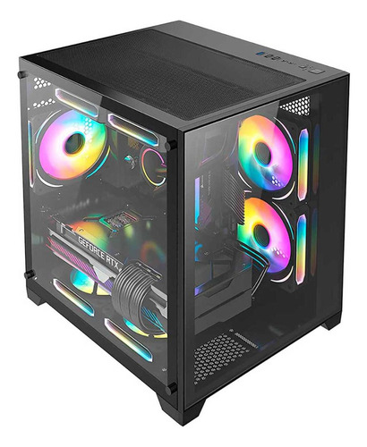 Gabinete Aquario Lex4 /fs-glass /mid-tower /black Line