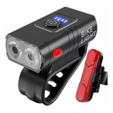 Luz Linterna Led Recargable Frontal + Trasera Bicicleta