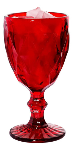 Juego 6 Copas De Color Vino Cristal Vidrio Labrado 245 Ml