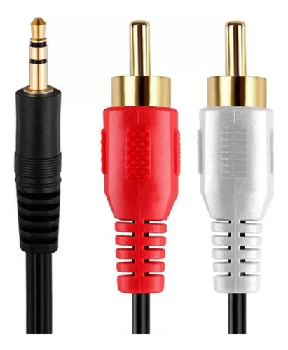 Lote X10 Cable Auxiliar Audio 1 Pin 3,5 A 2 Rca, 1º Calidad 