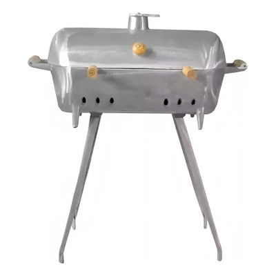 Churrasqueira Móvel Fundidos De Minas Bafo Com Suporte 60cm De Largura 85cm De Altura 27cm De Profundidade