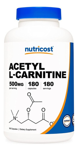 Nutricost Acetyl L-carnitina 500mg, 180 Capsulas