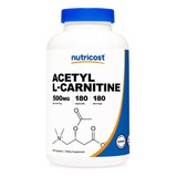Nutricost Acetyl L-carnitina 500mg, 180 Capsulas