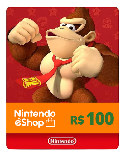 Gift Card Nintendo Switch  3ds Wii Eshop Brasil R$ 100 Reais