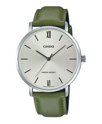 Reloj De Hombre Casio Malla Cuero Mtp-vt01l Garantía Oficial