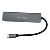 Hub Usb Tipo C Skyway 6 En 1 Sd Microsd Hdmi 4k Usb A 3.0 +