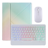 Funda Degradado Teclado Rgb Mouse Para iPad Air 3 10.5  Ñ