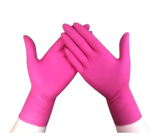 Guantes De Nitrilo Rosado Pink 100 Unidades (50 Pares)