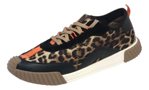 Tenis Feminino Cacci Animal Print Sola Tratorada Moda 5005