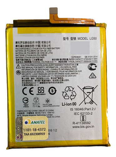 Bateria Motorola One Fusion Plus Xt2067 Modelo Lg50 Orig. 