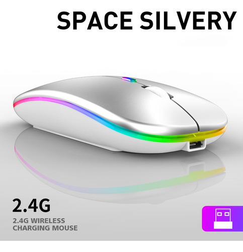 Mouse Inalámbrico Rgb Dual 2.4g Bluetooth 5.1 Recargable