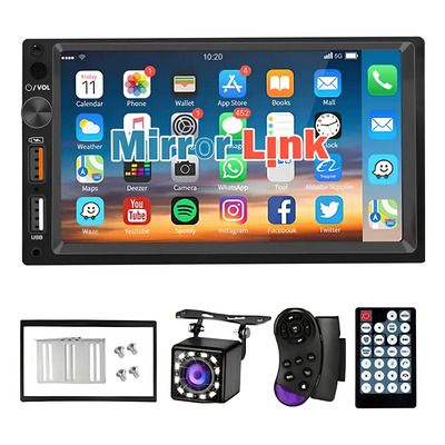 Fnbrli Estéreo Auto Mirrorlink 7020 de 7 pulgadas con cámara Bt 2 USB | Envío gratis