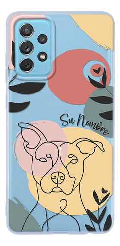 Funda Para Galaxy Mujer Perro Pitbull Minimal Su Nombre