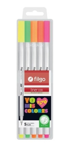 Microfibra Filgo Liner 038 0.4mm X5 Fluo - Libreria Jr