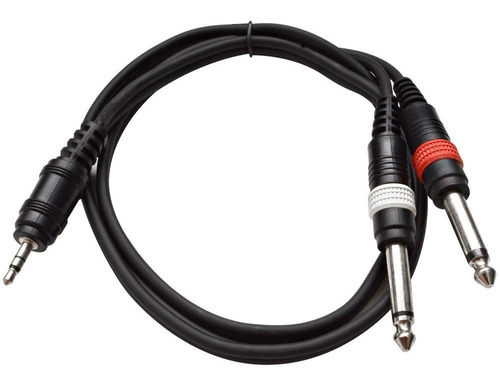 Cable De Conexion Estereo Divisor 3,5 Mm A 2 1/4  | Negro