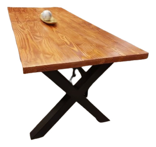 Mesa De Comedor Patas Cruzadas 280x92 Cm Cubierta Madera 