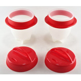 Forma De Silicone De Cozinhar Ovos Fácil Egg Fit Magic 2pçs Cor Vermelho