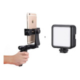 Suporte Celular Vertical Horizontal 360 G + Iluminador Led