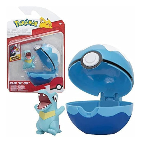 Pokemon Clip N Go Pokeball & 5 Cm Totodile Battle Figure Att