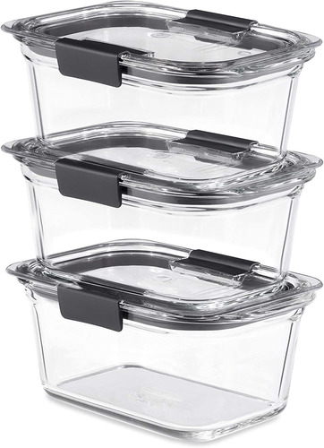 Rubbermaid Glass Food Containers, 1114 Ml