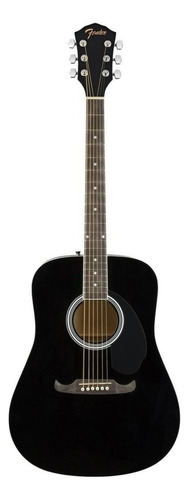 Guitarra Acústica Fender Fa-125 Para Diestros Negra Brillante