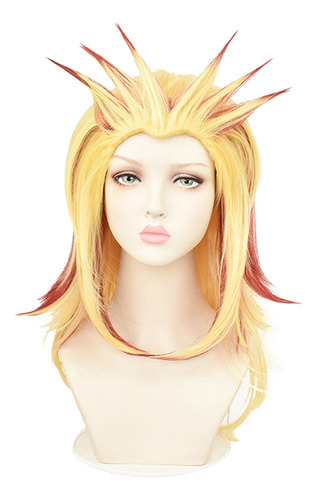 50cm Amarillo Y Rojo Gradiente Cosplay Fibra Seda Rose Mesh