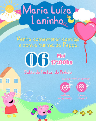 Convite Digital Peppa Pig Convite Virtual Peppa Pig