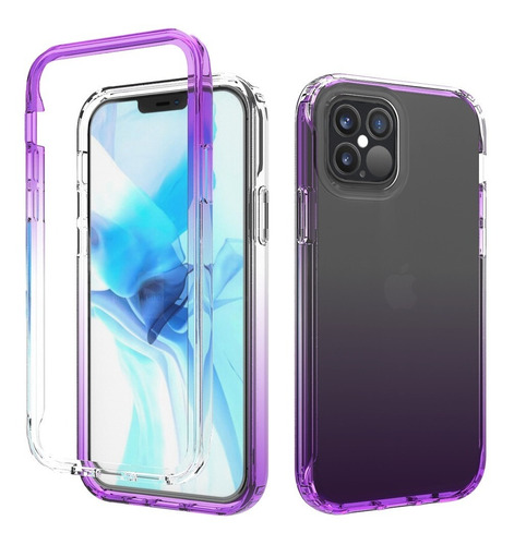 Funda 360° Bicolor Transparente Difuminada Compatible iPhone