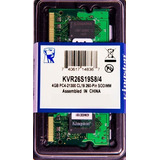 Memória Ram Valueram  4gb 1 Kingston Kvr26s19s8/4