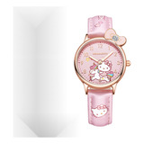 Reloj De Cuarzo Zgo Kuromi Luminoso E Impermeable Para Niña