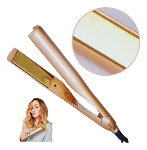 Chapinha Modelador Cabelo Gold 2 Em 1 Bivolt Alisa E Ondula Cor Dourado