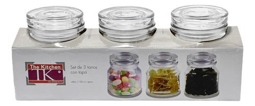 Set 3 Especieros Frascos Vidrio Tapa Especias Tarros 150cc Color No Aplica