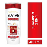 Elvive Loreal Shampoo 2 En 1 Reparación Total 5 400ml