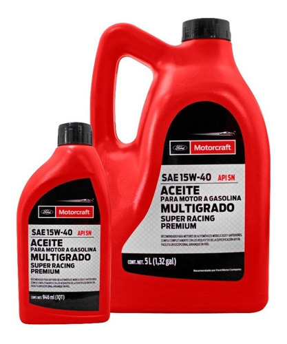 Kit 6 Litros Aceite Motorcraft 15w-40 Multigrado  