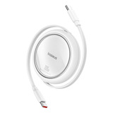 Cable Usb C Baseus Free2draw Mini Retráctil 100w 1m Blanco