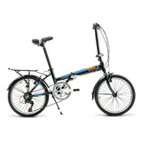 Bicicleta Plegable Raleigh Straight R20 6v Aluminio Avant Color Negro/azul/naranja