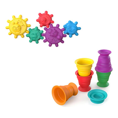 2 Baby Einstein Engranes Succión + Aplastar Tazas Jug. Sen | Meses sin interés